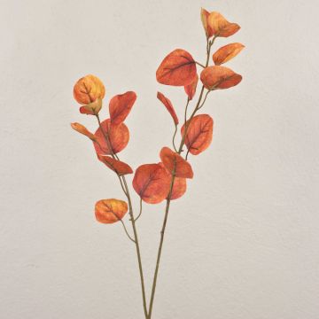Umělá eukalyptová větev SOPONG, červeno-oranžová, 80cm