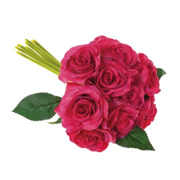 Umělá kytice růží GAUTAM, růžová, 25cm