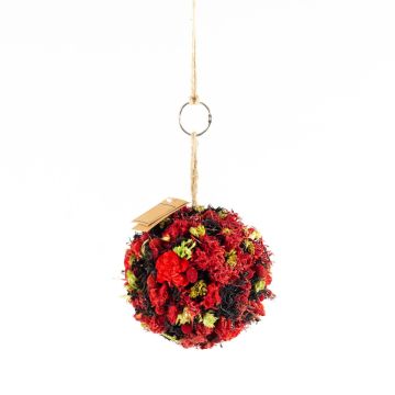 Sušená květinová koule WILLOW, červeno-černá, Ø14,5cm