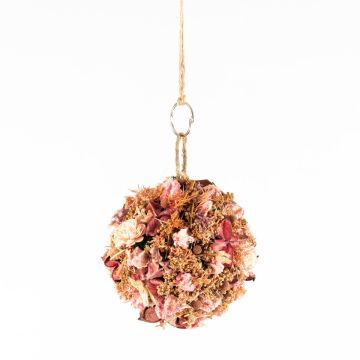 Sušená květinová koule WILLOW, růžovo-bílá, Ø14,5cm