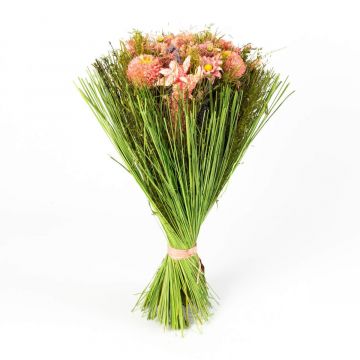 Kytice sušených květin LAYLA, růžovo-fialová, 45cm, Ø27cm