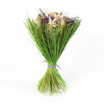 Kytice sušených květin LAYLA, fialovo-bílá, 45cm, Ø27cm