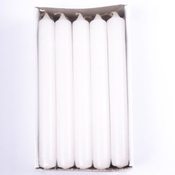 Lustrová svíčka CHARLOTTE, 10 kusů, bílá, 18,5 cm, Ø 2,1 cm, 6,5 h - vyrobeno v Německu