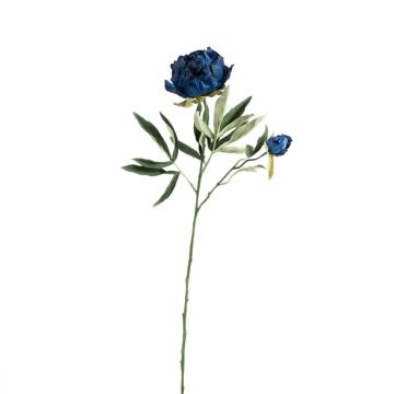 Umělá květinová větev pivoňky GALENE, Eco Collection, královsky modrá, 65cm, Ø10cm