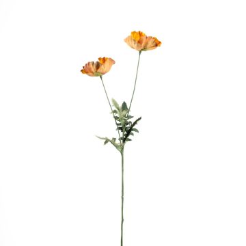 Umělá maková větev GUNDULA, Eco Collection, oranžovo-žlutá, 70cm, Ø7-8cm