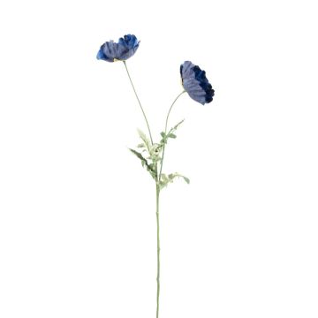 Větev umělého máku GUNDULA, Eco Collection, královsky modrá, 70cm, Ø7-8cm